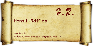 Honti Róza névjegykártya